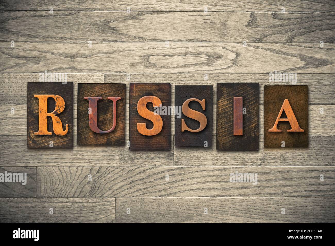 Russia Letterpress tema di legno Foto Stock