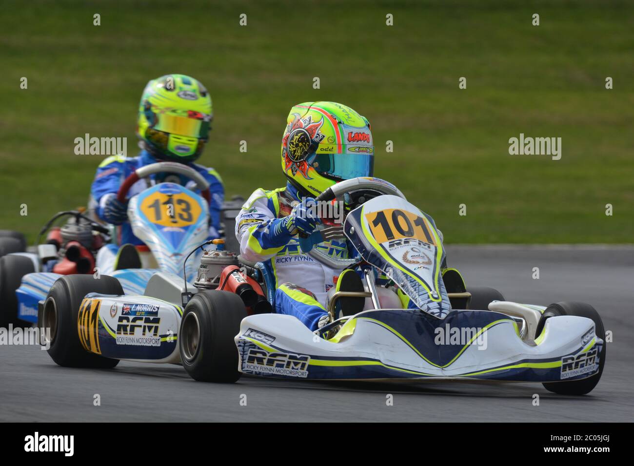 Carriera di Lando Norris nel karting 2013. Foto Stock