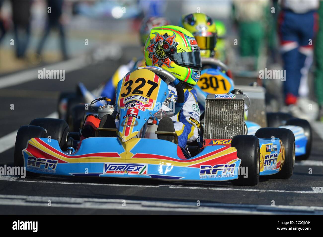 Carriera di Lando Norris nel karting 2013. Foto Stock