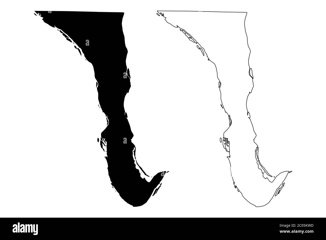 Calhoun County, Illinois (Stati Uniti, Stati Uniti d'America, Stati Uniti, Stati Uniti, Stati Uniti) mappa vettoriale illustrazione, schizzo scrimolo Calhoun mappa Illustrazione Vettoriale