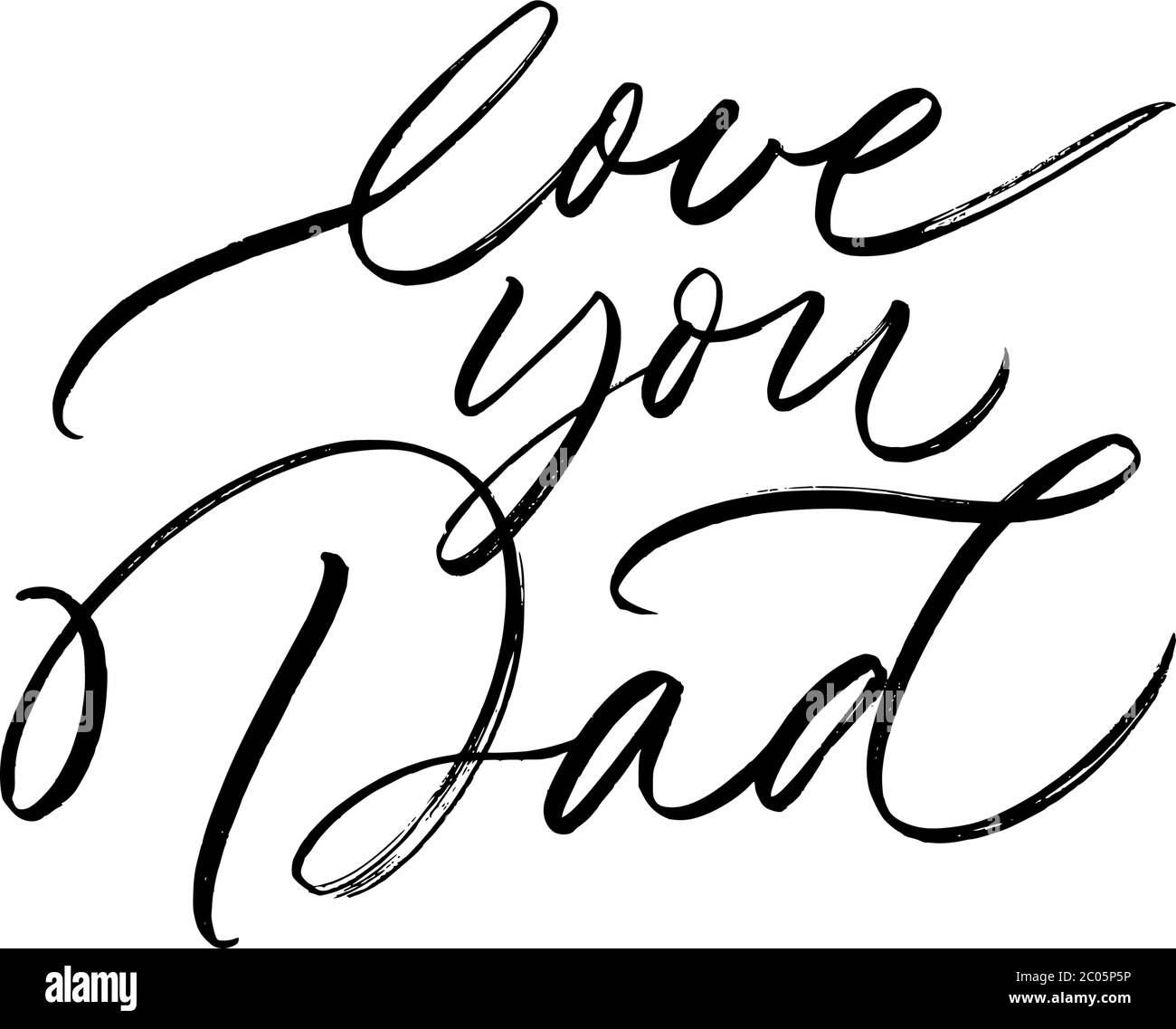 Adoro il biglietto di auguri di calligraphy del papà. Calligrafia moderna vettoriale a pennello. Poster Happy Father's Day, disegno tipografico Illustrazione Vettoriale