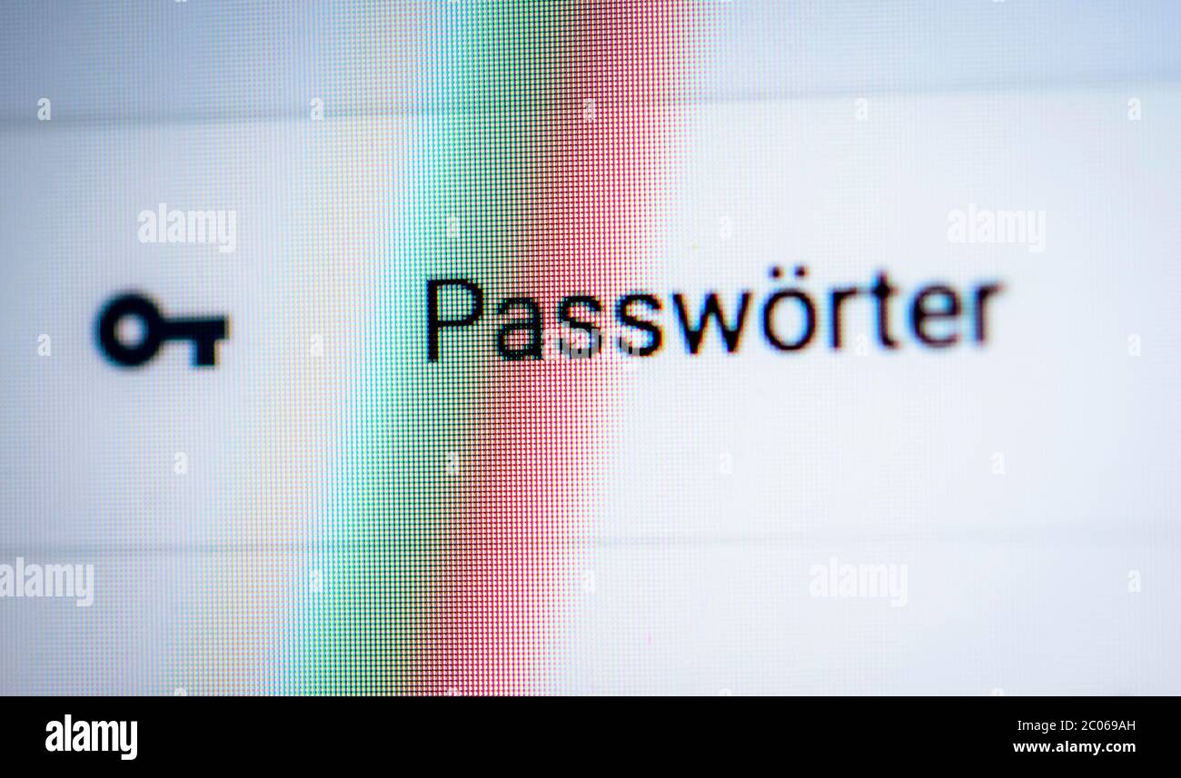 Scrittura di password, sicurezza, immagine simbolo, schermata Foto Stock