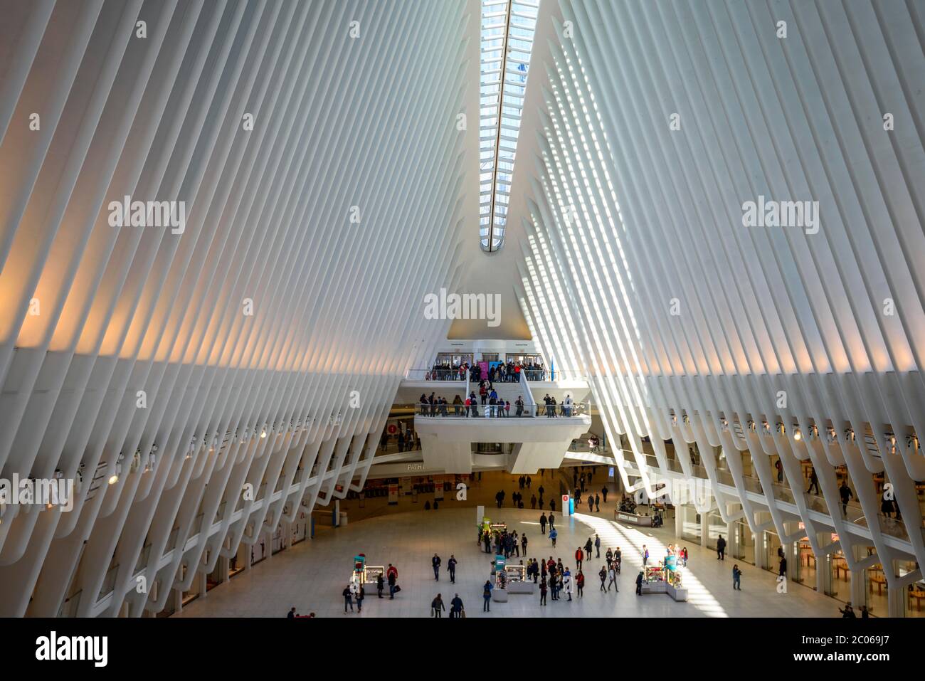 Stazione della metropolitana di Oculus, World Trade Center Transportation Hub, New York Metro, Ground Zero, World Trade Center, New York City, USA Foto Stock