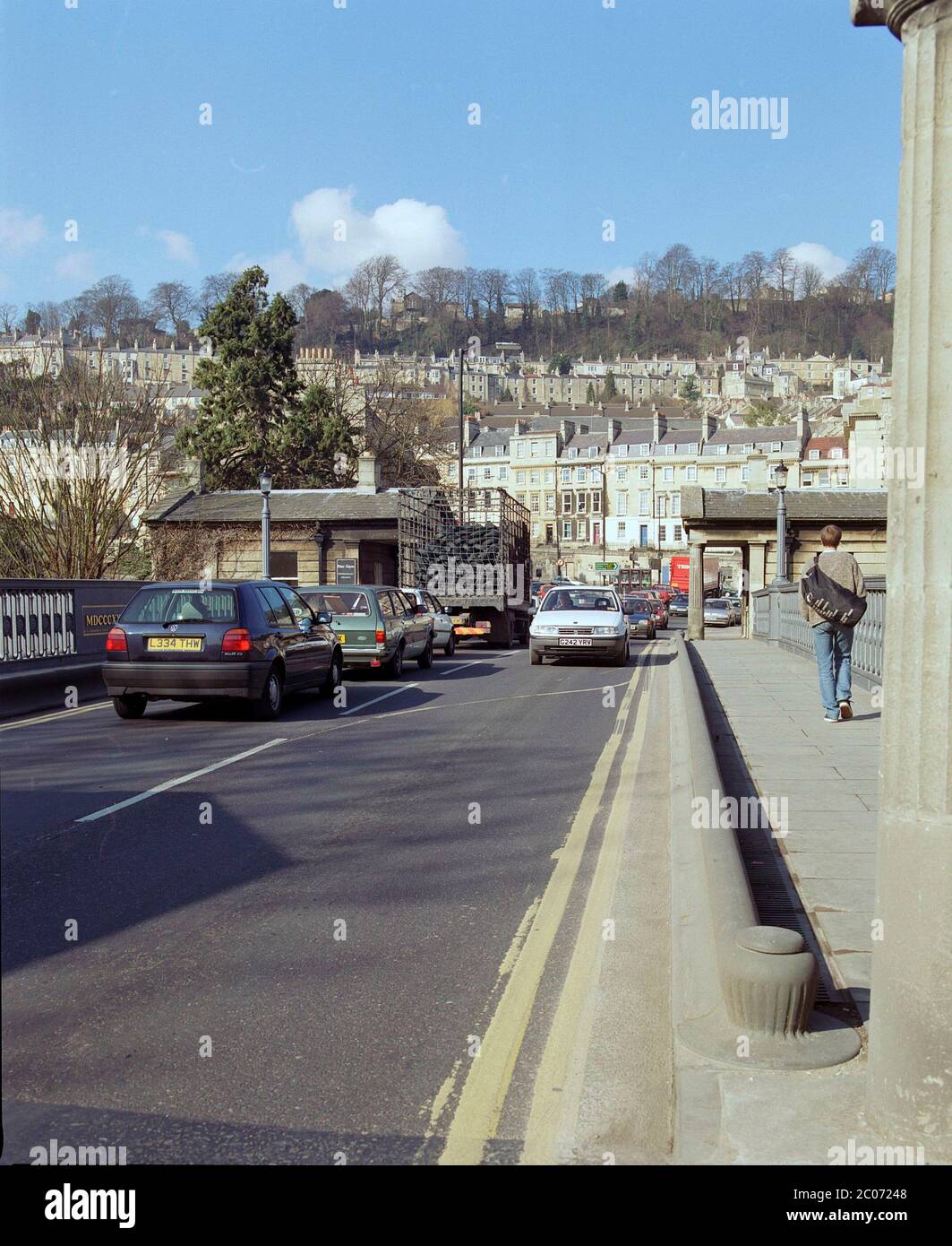 Cleveland Bridge, Bath, sul fiume Avon, South West Engllands, Regno Unito nel 1996 Foto Stock