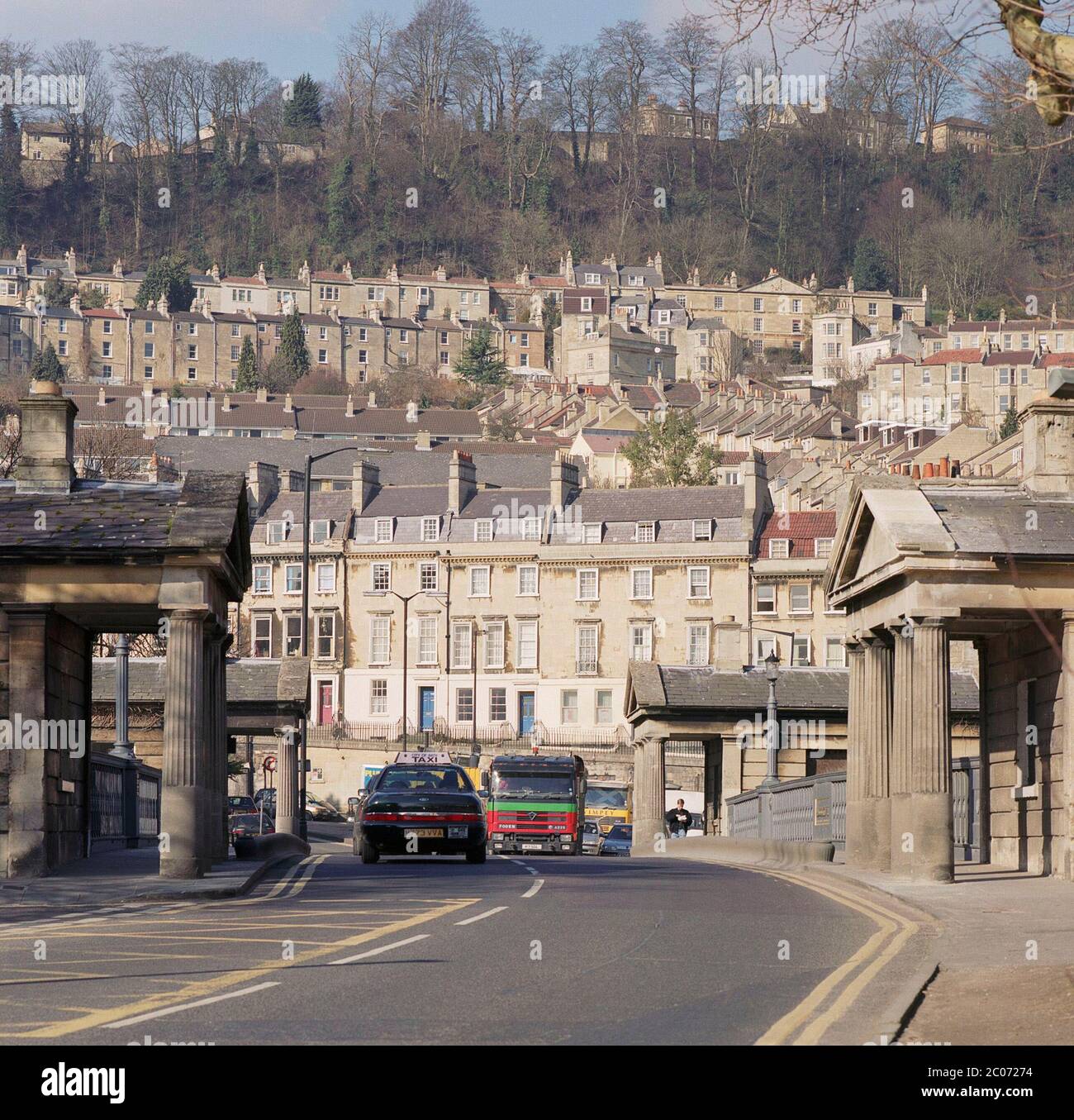 Cleveland Bridge, Bath, sul fiume Avon, South West Engllands, Regno Unito nel 1996 Foto Stock