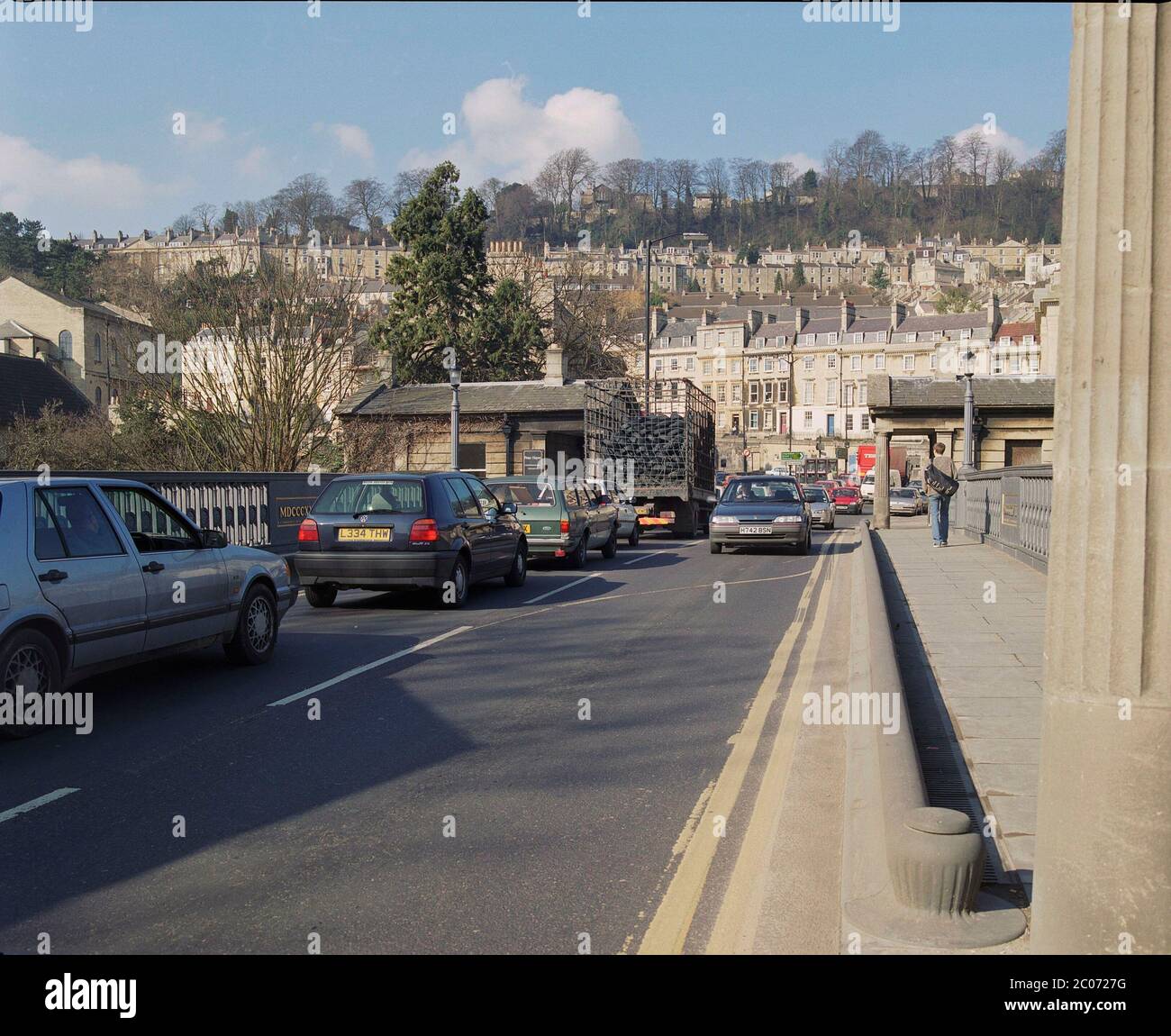 Cleveland Bridge, Bath, sul fiume Avon, South West Engllands, Regno Unito nel 1996 Foto Stock