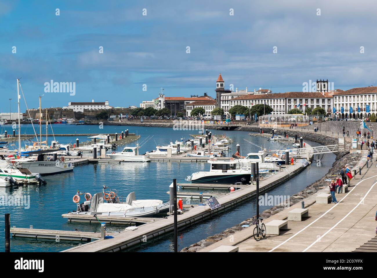 Città di Ponta Delgada, Isola di Sao Miguel, Isole Azzorre, Portogallo. È la capitale dell'arcipelago delle Azzorre del Portogallo. Foto Stock