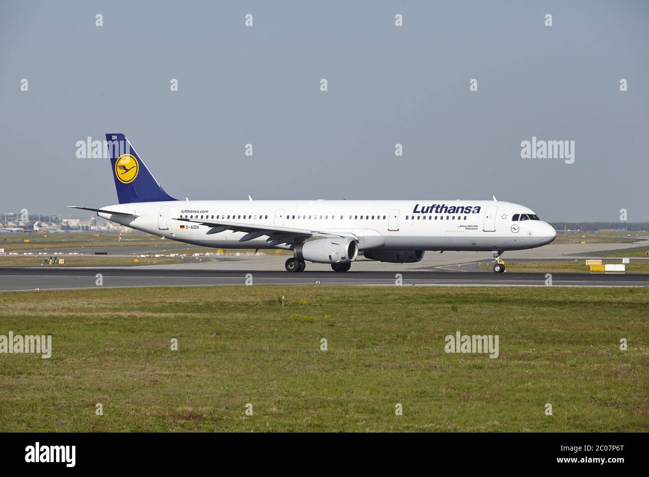 Aeroporto di Francoforte - lancio di una A321-200 da Lufthansa Foto Stock