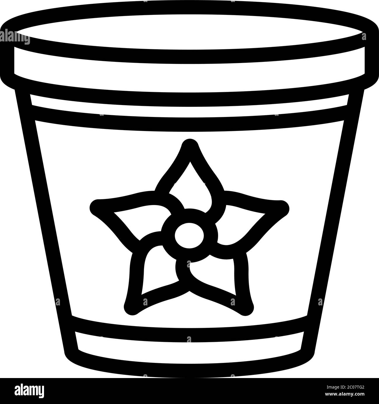 illustrazione del contorno vettoriale dell'icona del contenitore di vaniglia Illustrazione Vettoriale