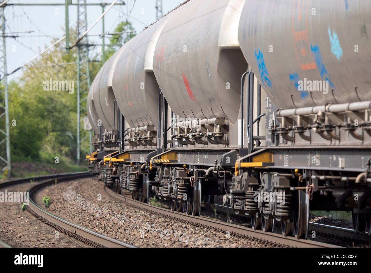 Schienengüterverkehr sichert die Versorgung in der Coronakrise. Köln, 16.04.2020 Foto Stock
