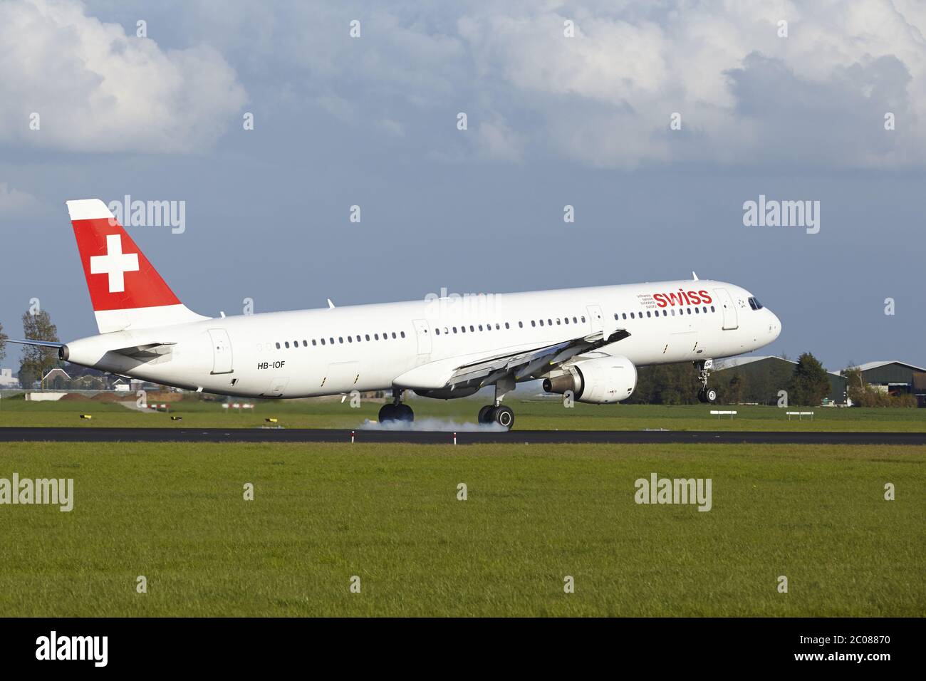 Aeroporto Schiphol di Amsterdam - A321 da Svizzera Foto Stock