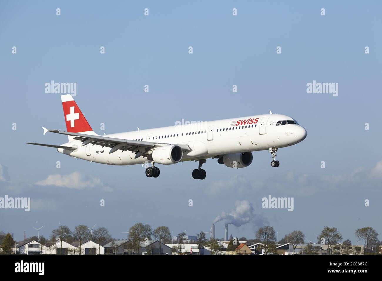 Aeroporto Schiphol di Amsterdam - A321 da Svizzera Foto Stock