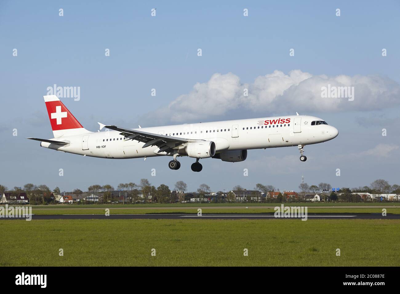 Aeroporto Schiphol di Amsterdam - A321 da Svizzera Foto Stock