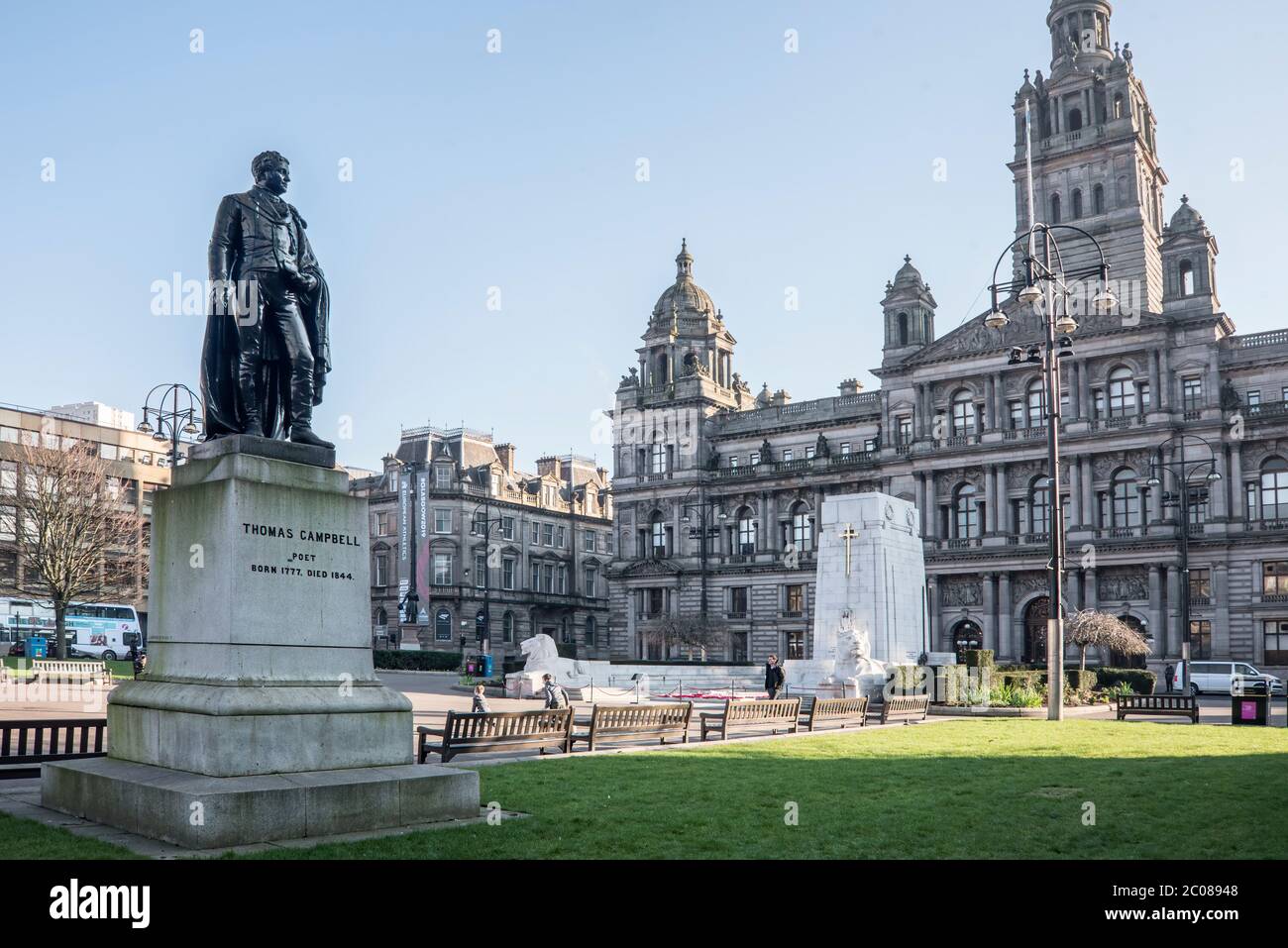 Statua di Thomas Campbell, George Square, Glasgow Foto Stock