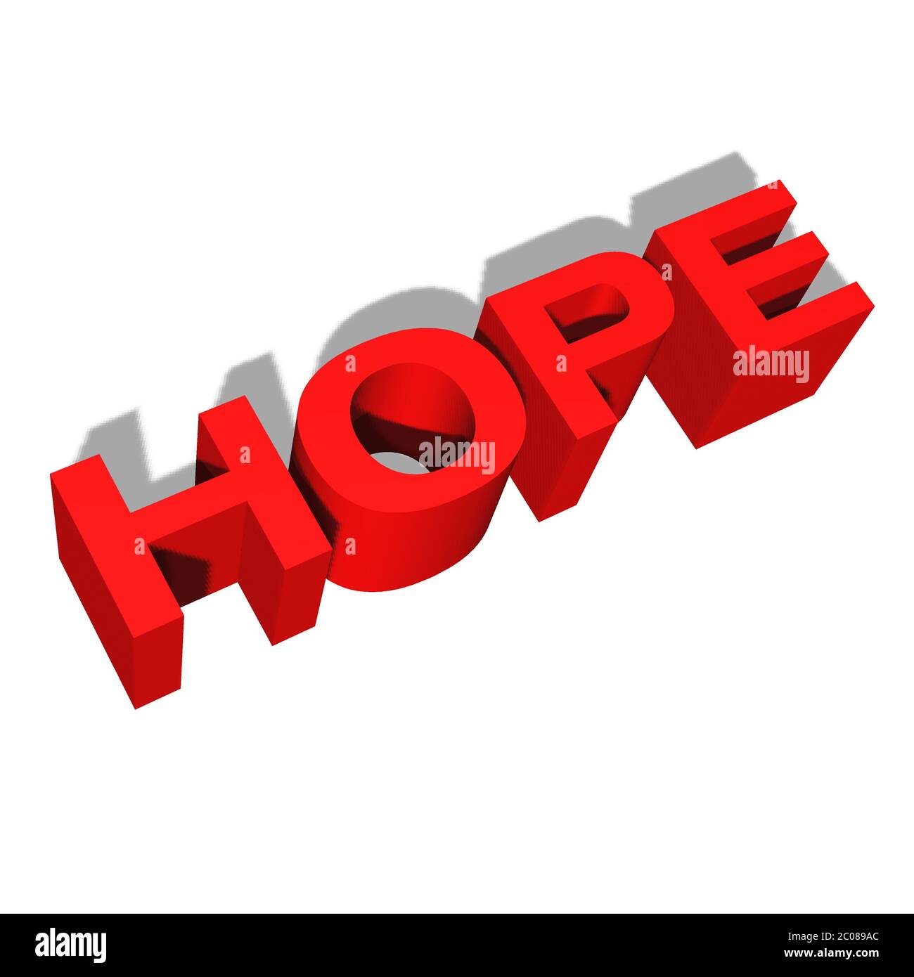 hope 3d lettere rosse Foto Stock