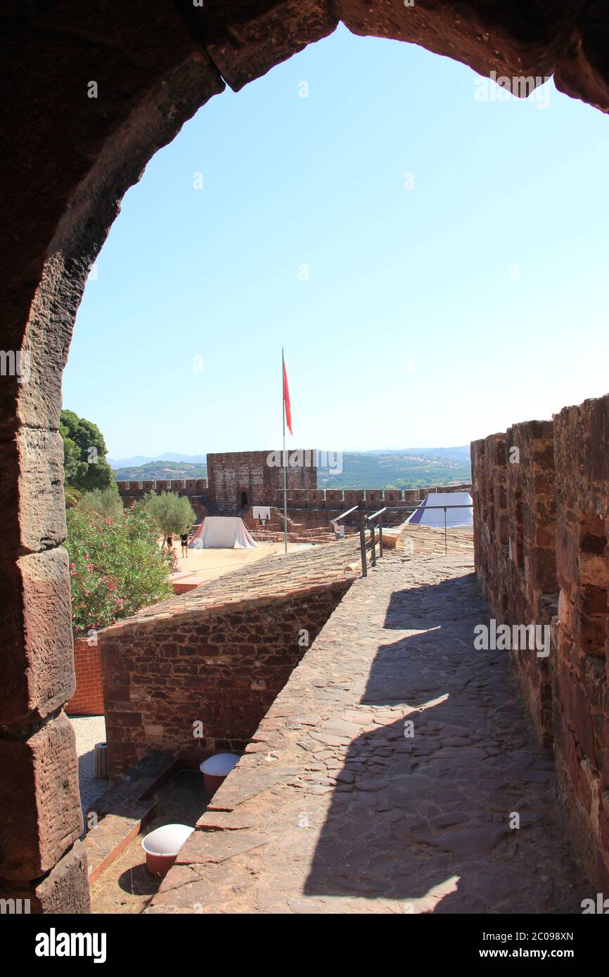 Il Castello di Silves in Algarve, Portogallo Foto Stock