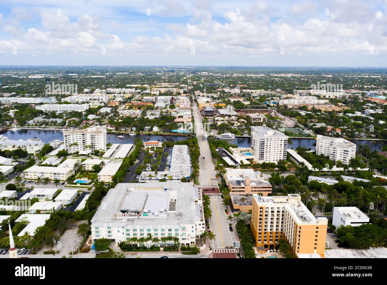 Foto aerea Atlantic Avenue Delray Beach Florida USA Foto Stock