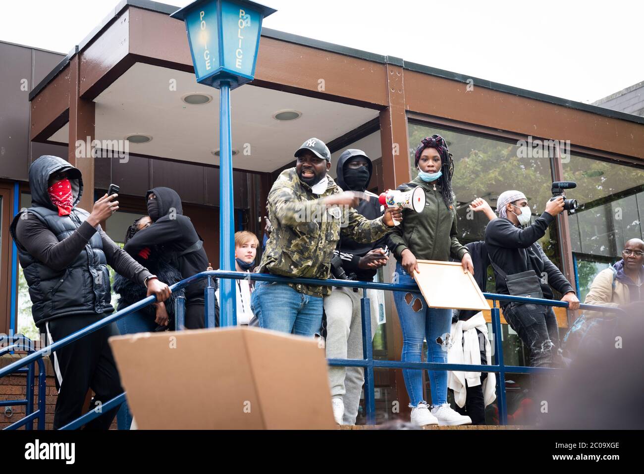 La protesta delle vite nere è importante a Milton Keynes, Regno Unito Foto Stock