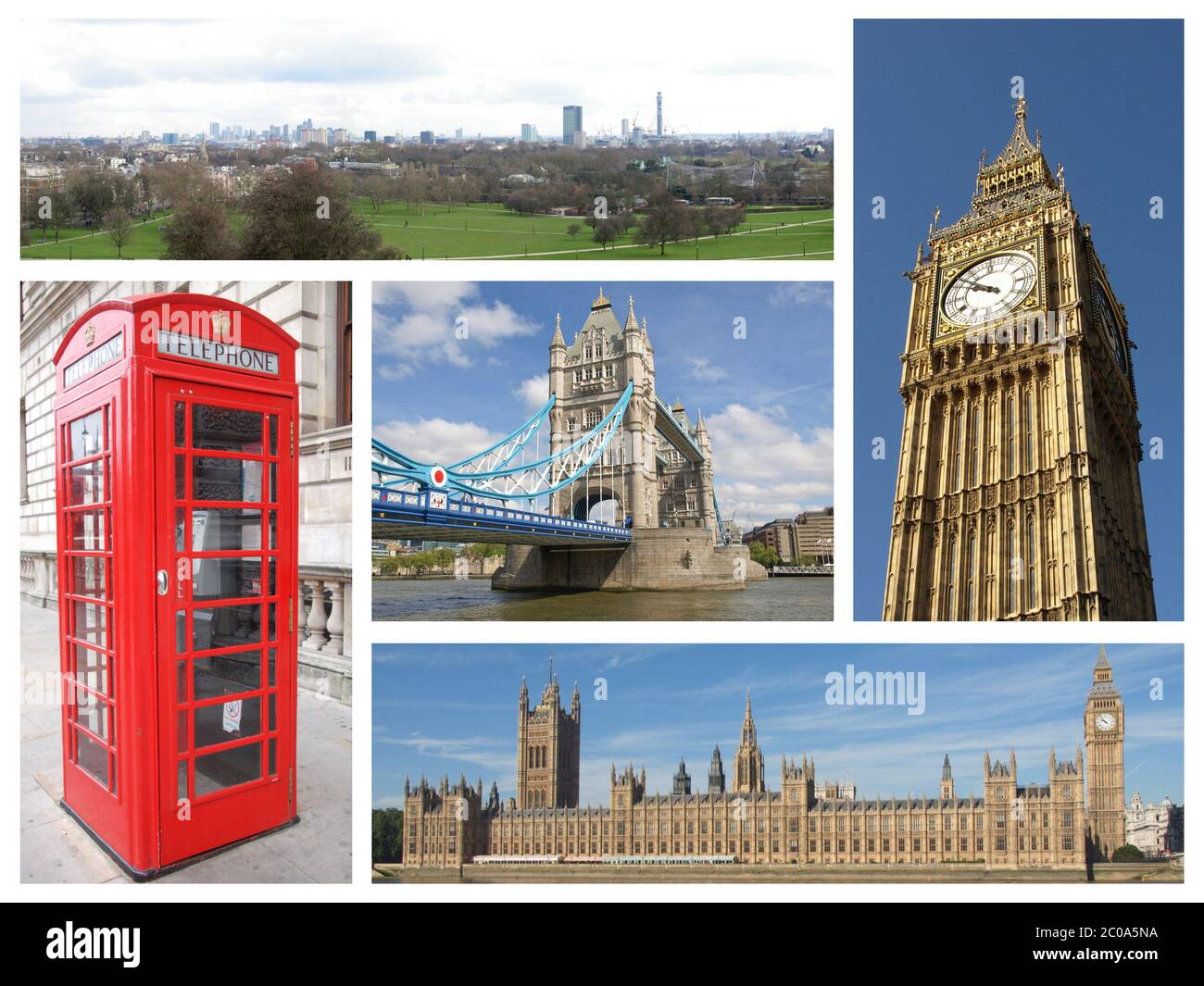 I punti di riferimento di Londra collage Foto Stock