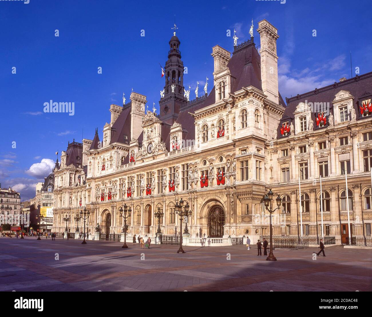 Hôtel de Ville (Municipio), Place de l'Hôtel de Ville, Parigi, Île-de-France, Francia Foto Stock
