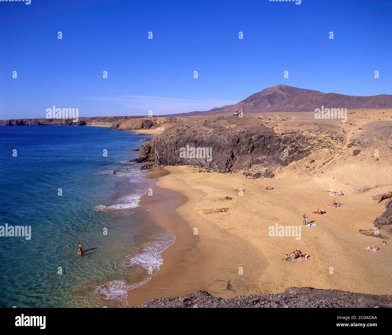 Playa de la Cera, Papagayo, Lanzarote, Isole Canarie, Regno di Spagna Foto Stock