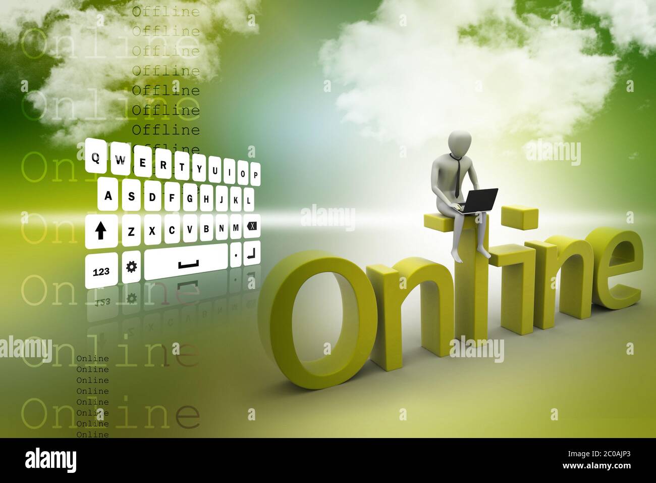 Online il concetto di lavoro Foto Stock