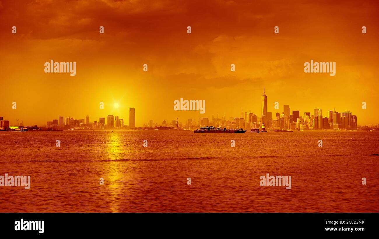 New York Sunset Foto Stock