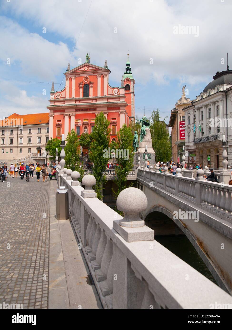 Chiesa francescana di Annunciazione di Ljubljana, Slovenia Foto Stock