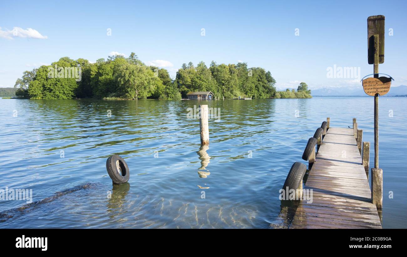 Isola di rose di Re Ludwig II Foto Stock
