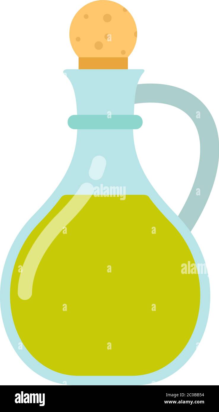 Olio di oliva in un vaso di vetro vettore piatto isolato Illustrazione Vettoriale