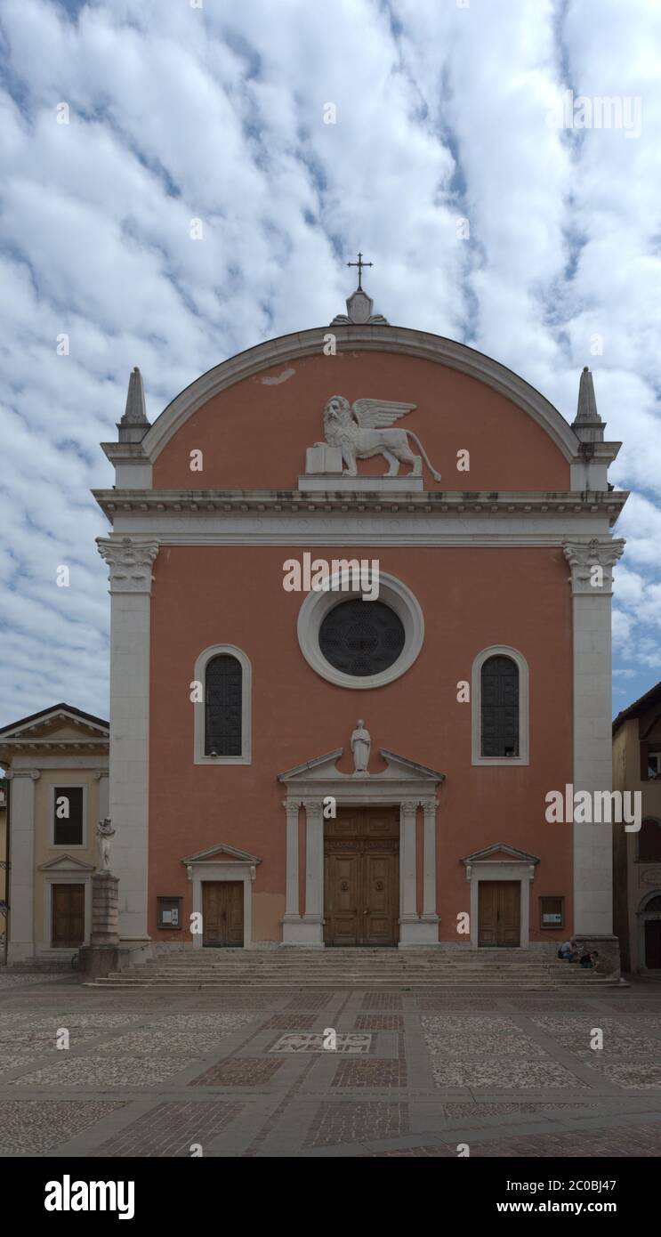 Rovereto Trentino Alto Adige Italia. Facciata della Chiesa di San Marco. Foto Stock