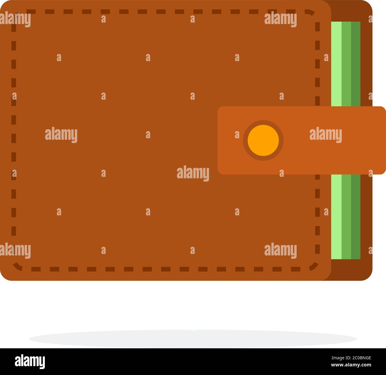 Portafoglio marrone icona piatta vettore isolato Illustrazione Vettoriale