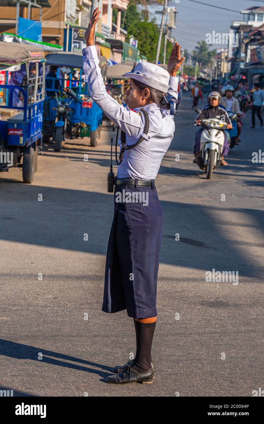 Donna polizia stradale Foto Stock