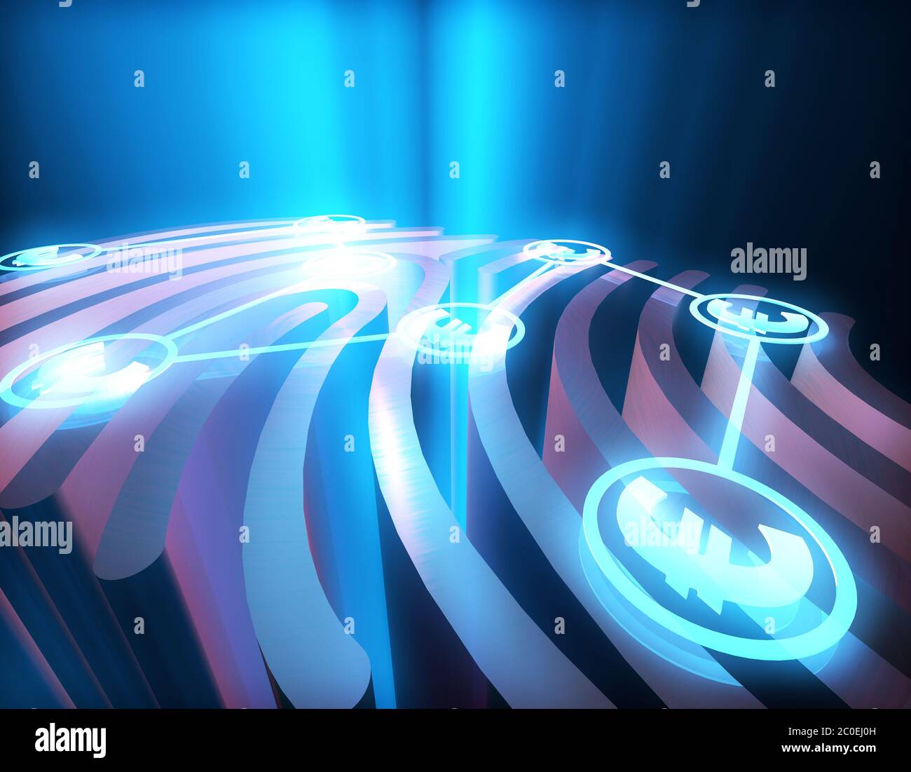 Smart Technology impronta digitale, identificazione e Internet Finance, Euro Foto Stock