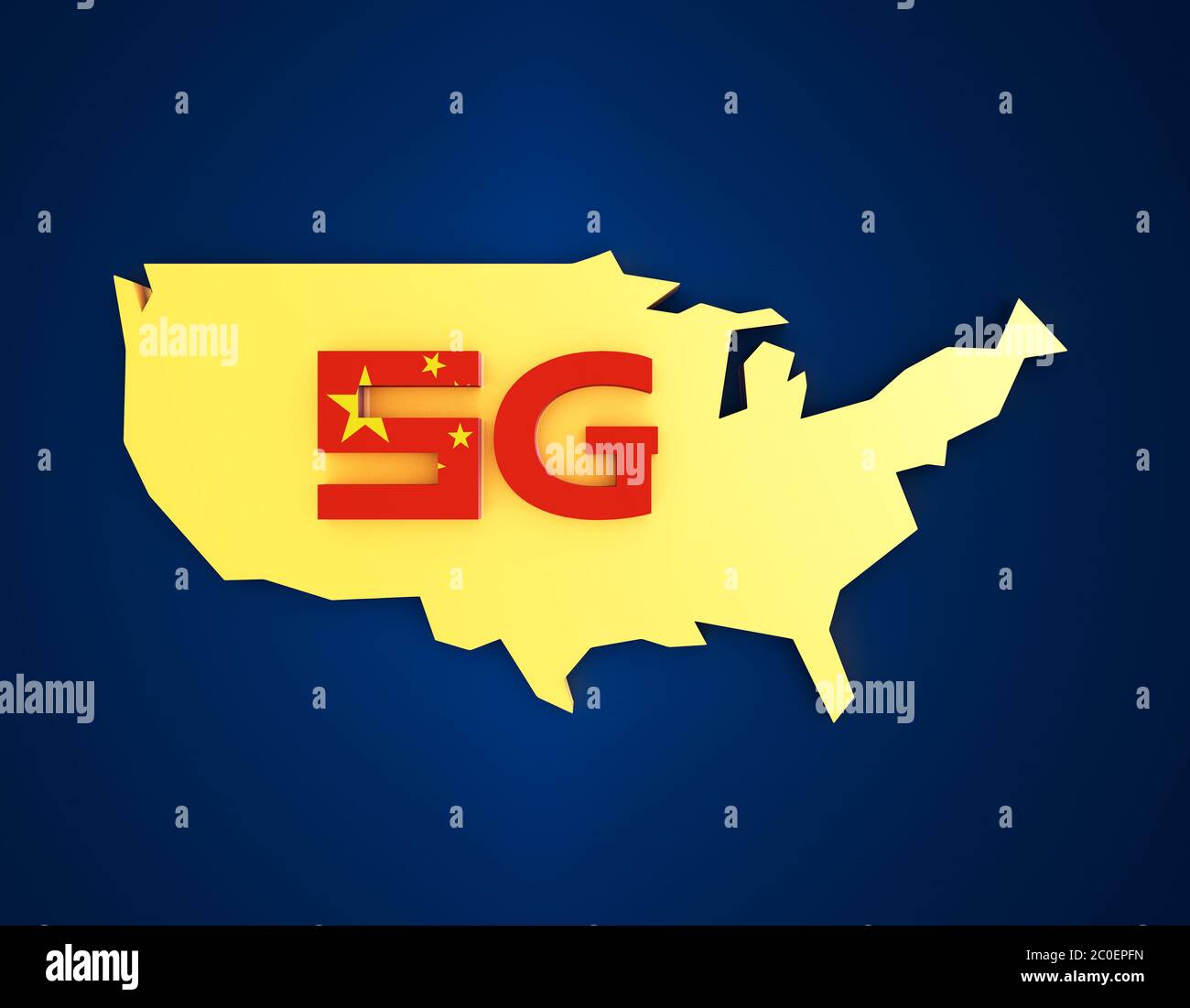 La rete 5G della Cina occupa gli Stati Uniti Foto Stock