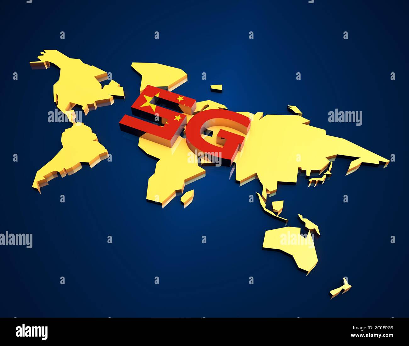 La rete 5G della Cina occupa il mondo Foto Stock