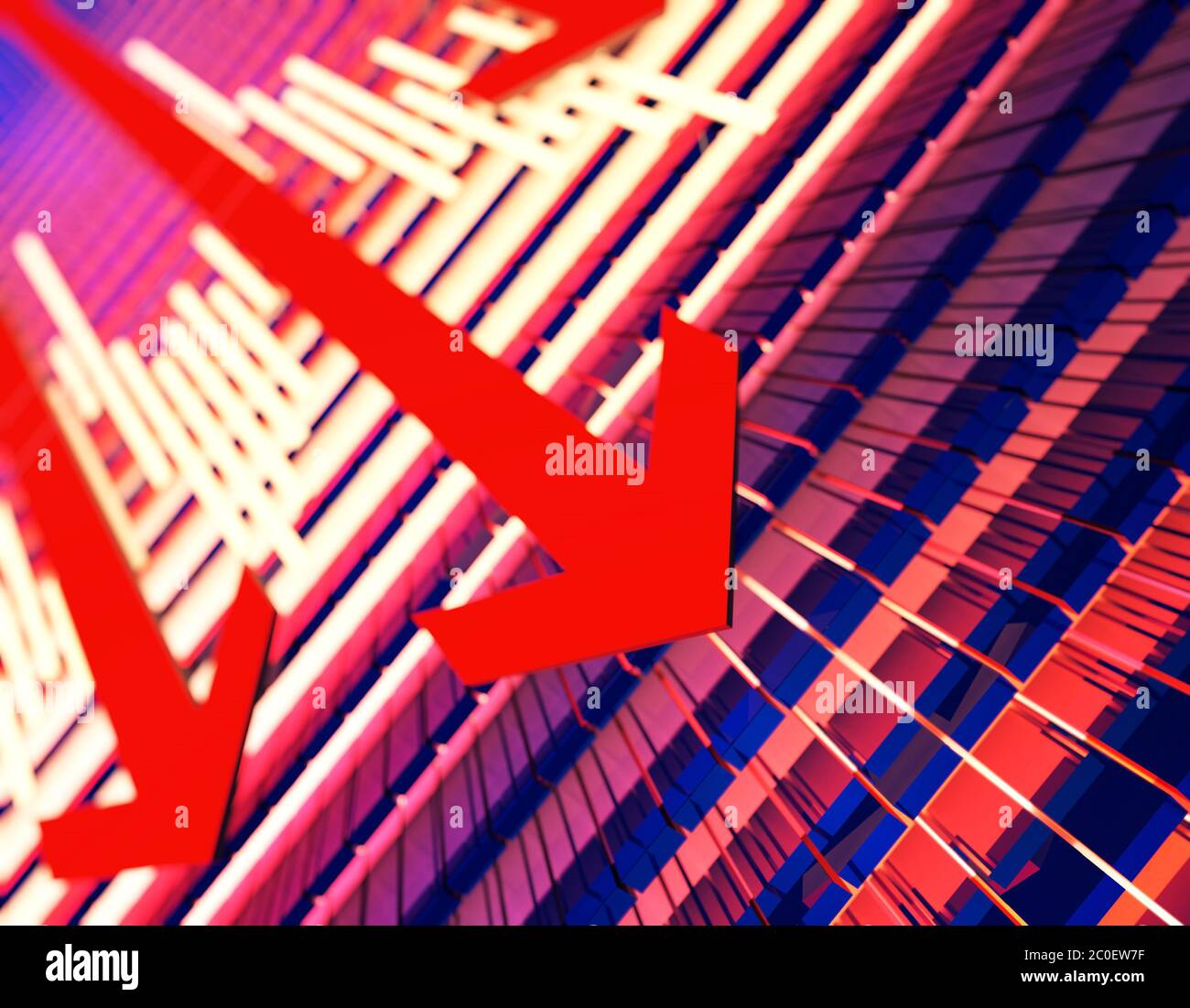 Freccia di successo del mercato azionario finanziario, grafico economico Foto Stock