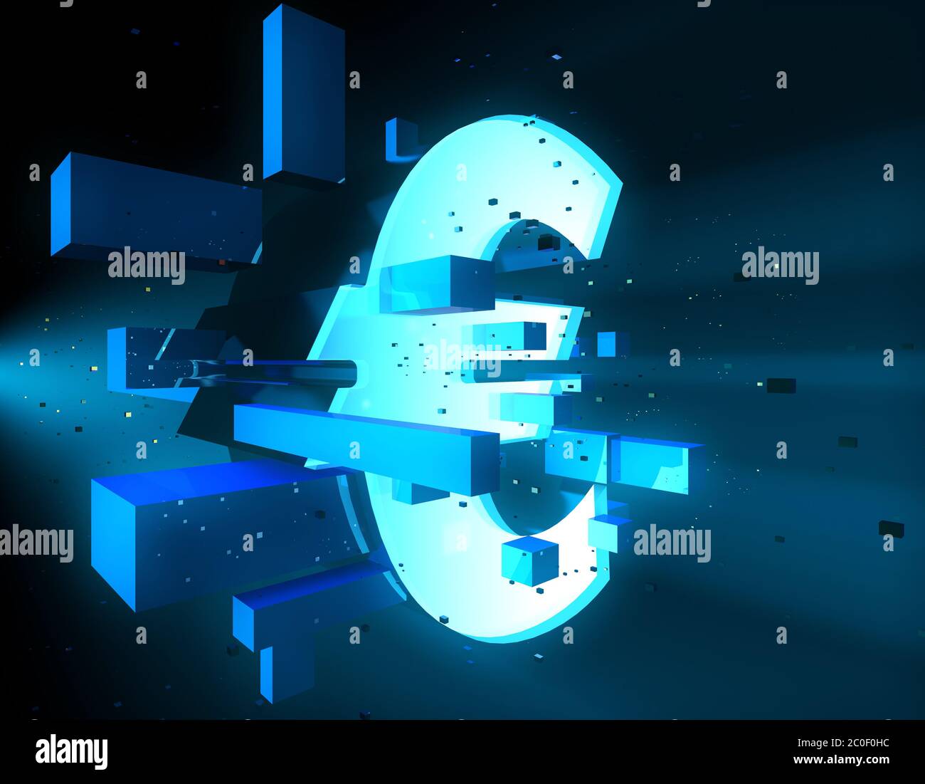 Tecnologia finanziaria elettronica, simbolo dell'euro, matrice del programma Foto Stock