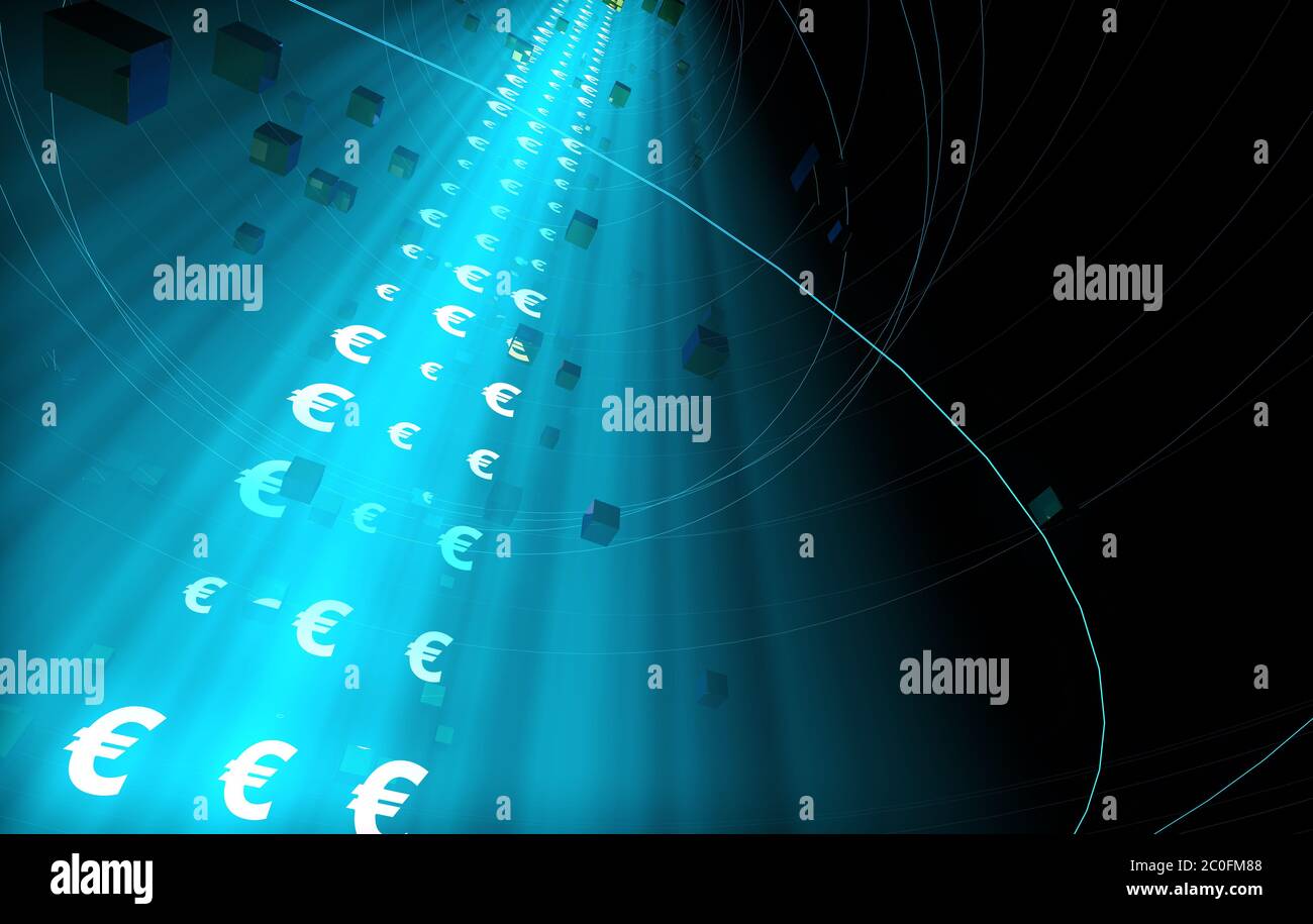 Internet tecnologia dati, Euro, trasferimento di informazioni Foto Stock