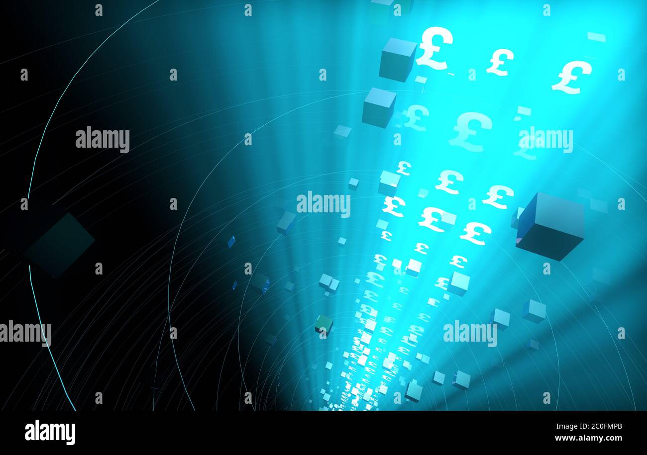Internet Data Technology, Sterlina, trasmissione di informazioni Foto Stock