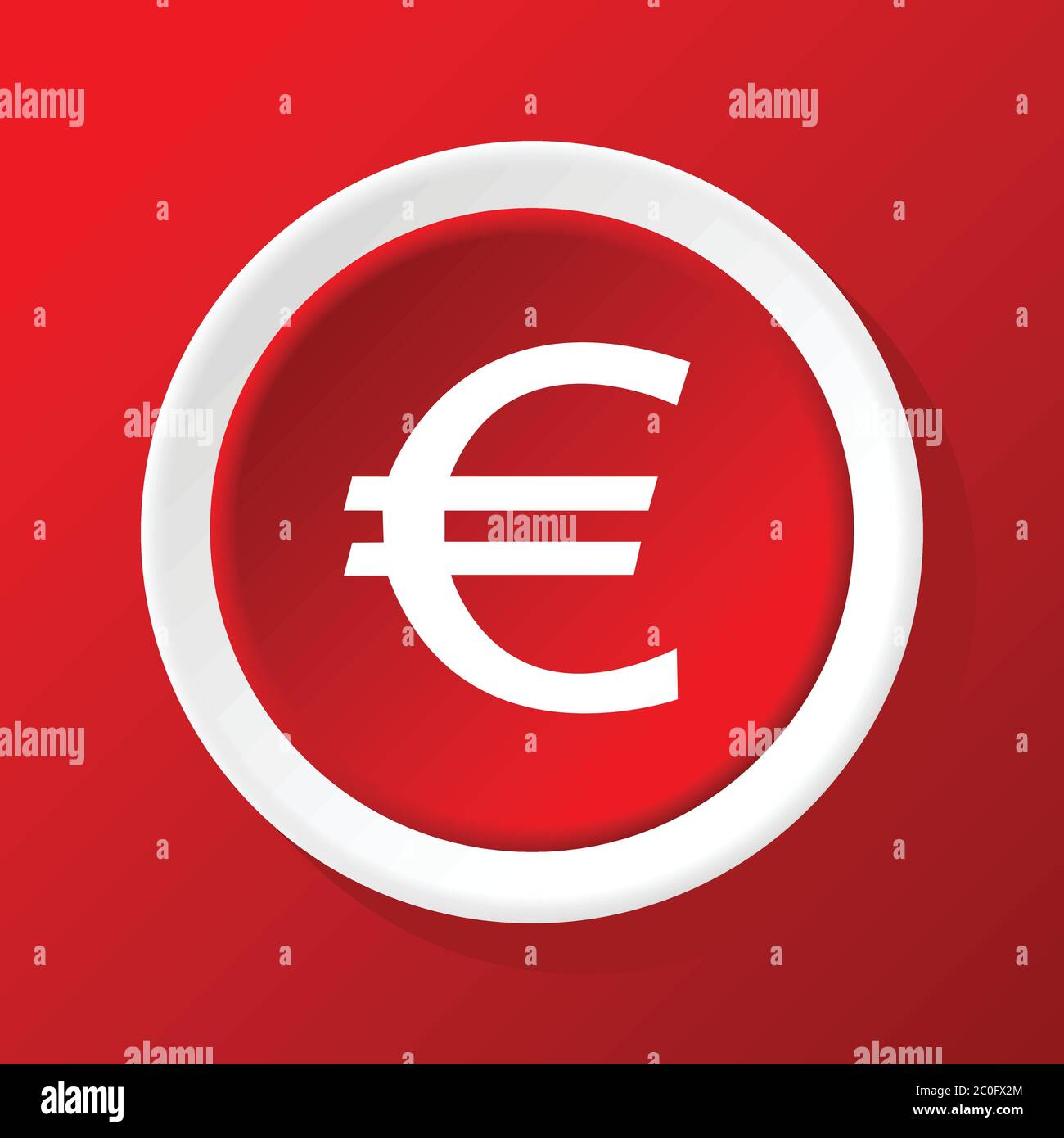 Icona del simbolo dell'euro in rosso Foto Stock