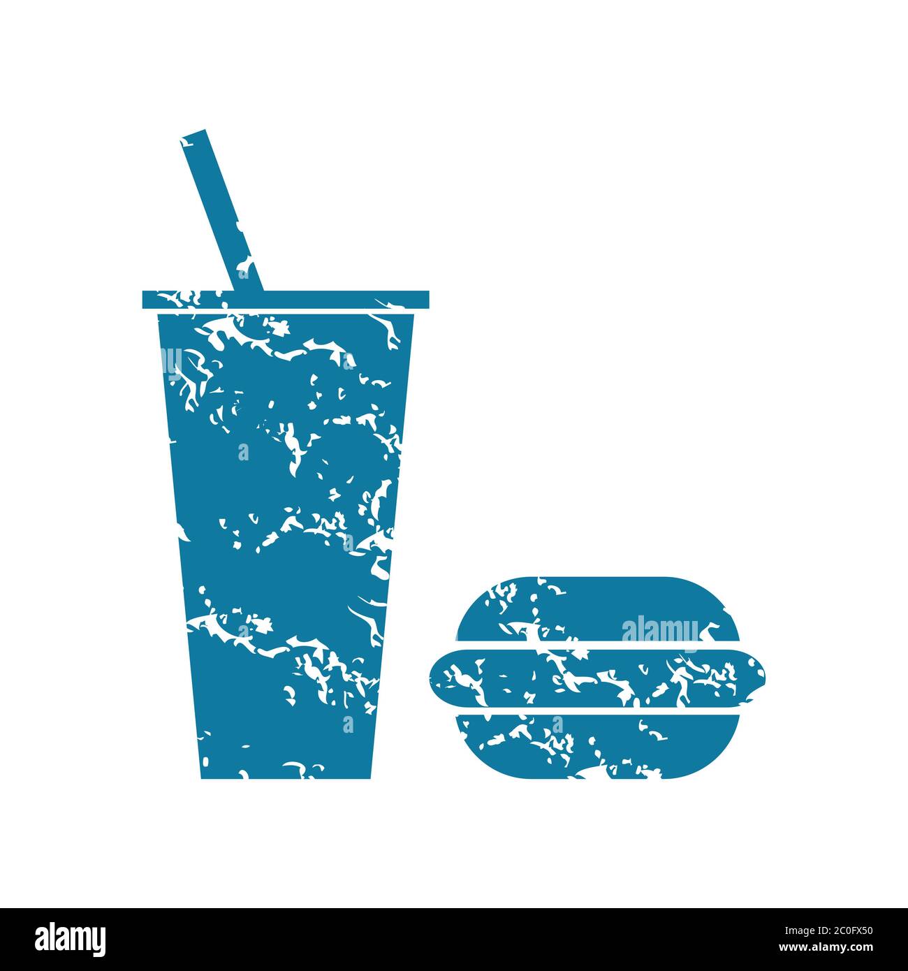 Icona del fast food grunge Foto Stock