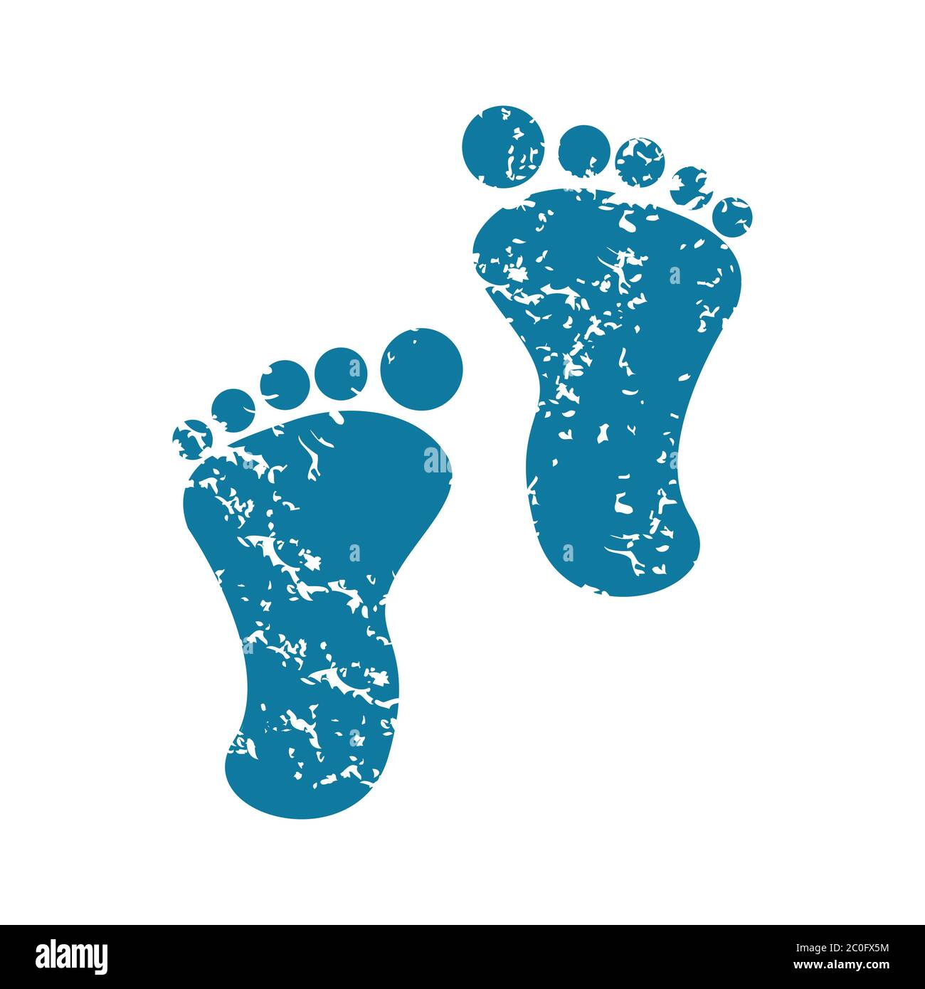 Icona di grunge footprint Foto Stock