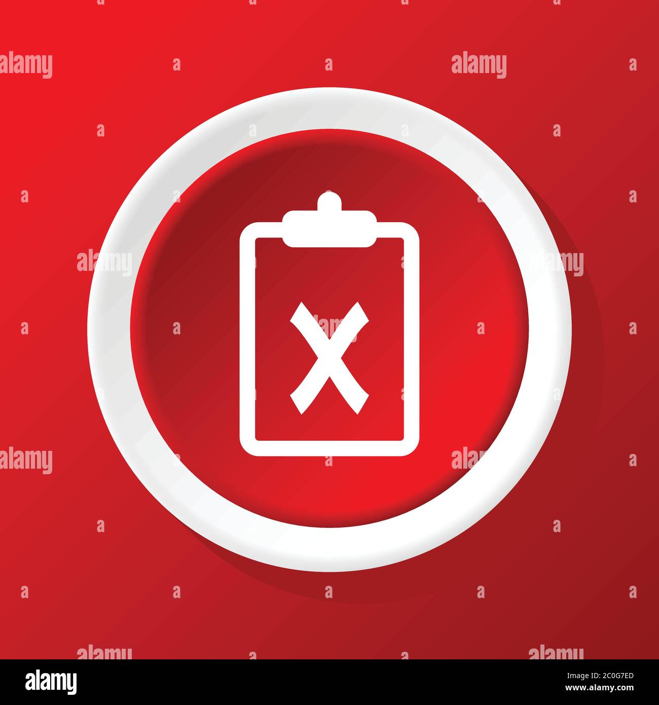 Icona decisione negativa in rosso Foto Stock