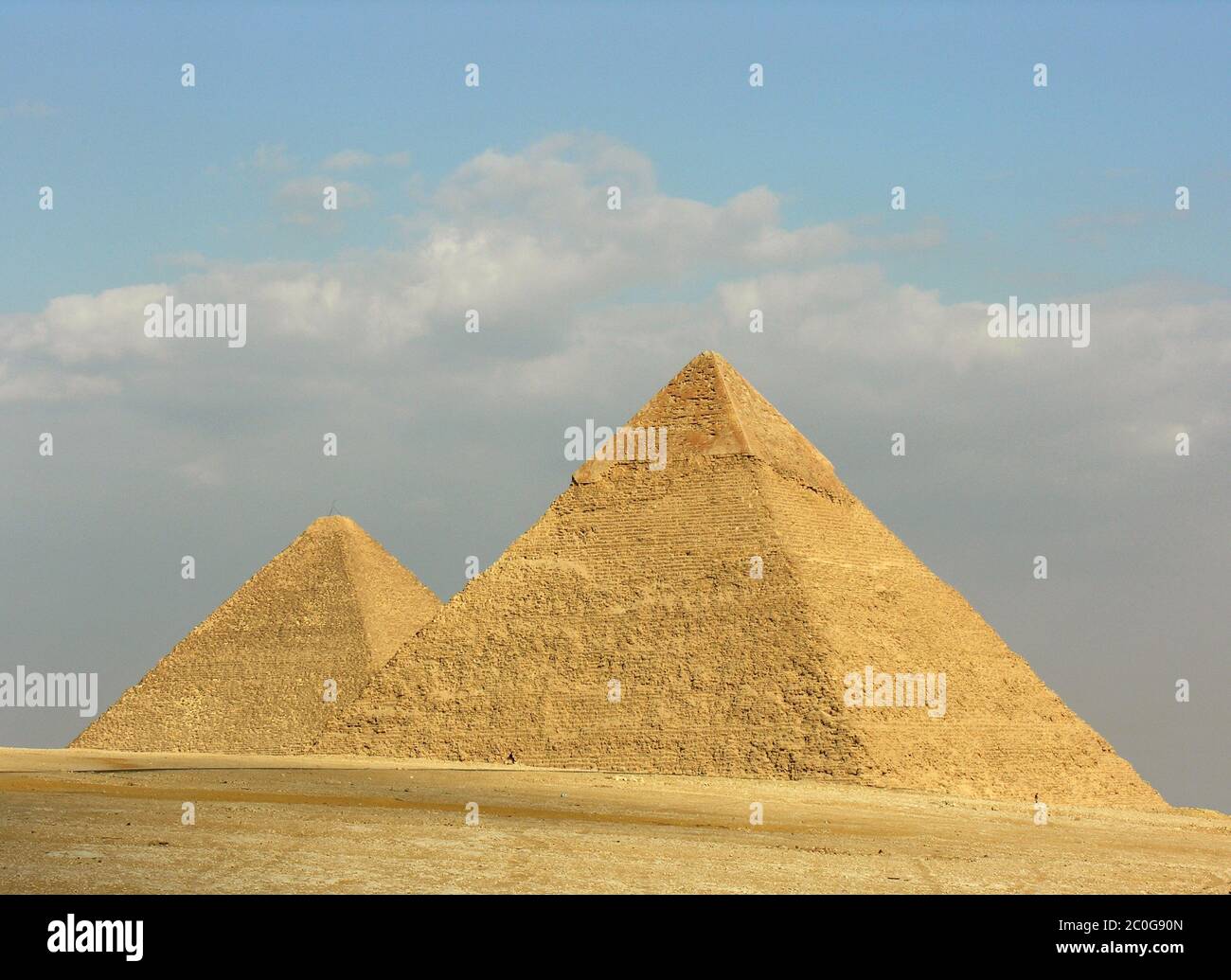 Piramidi di Giza Foto Stock