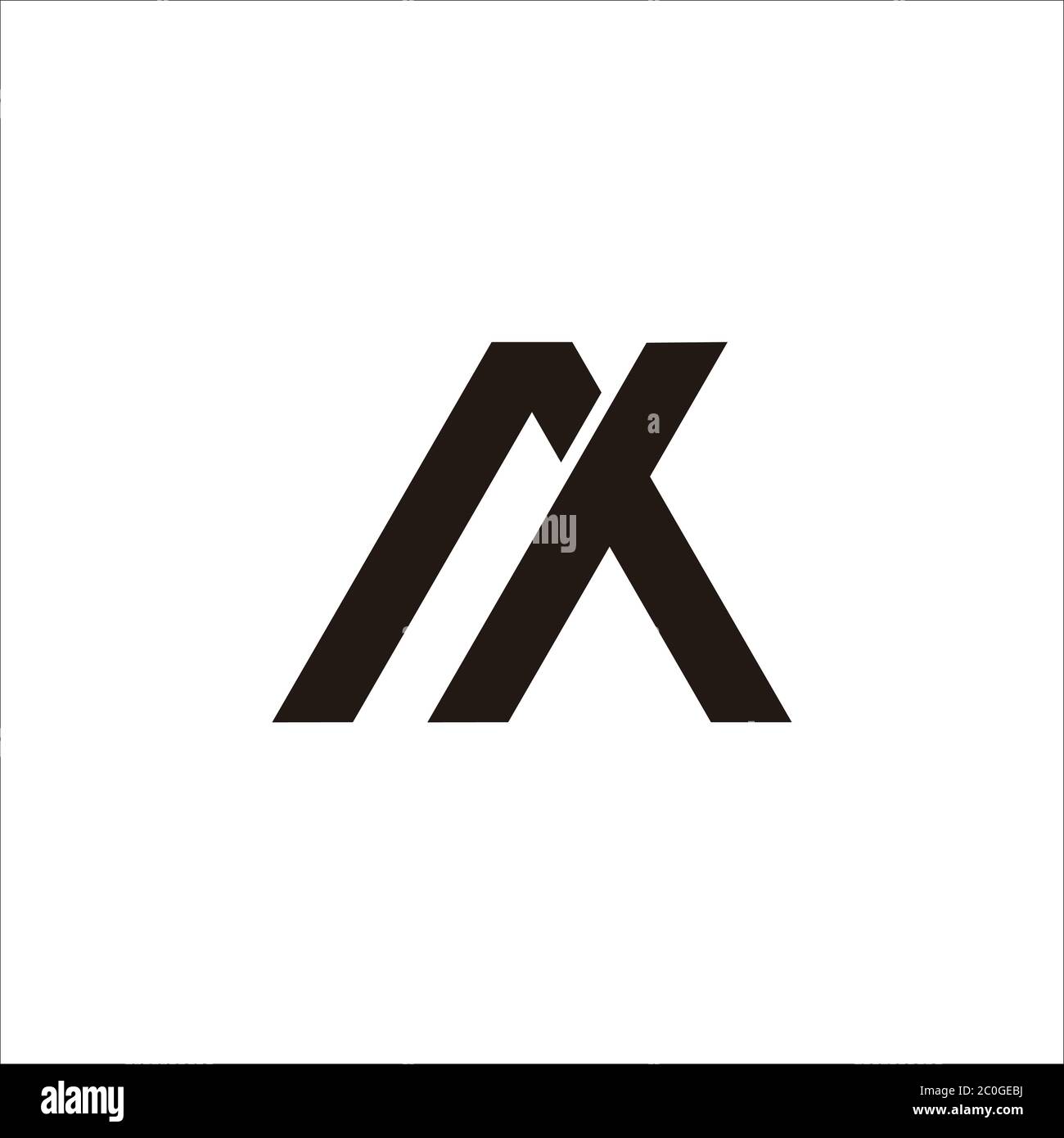 lettera astratta ak triangolo vettore logo linea geometrica Illustrazione Vettoriale