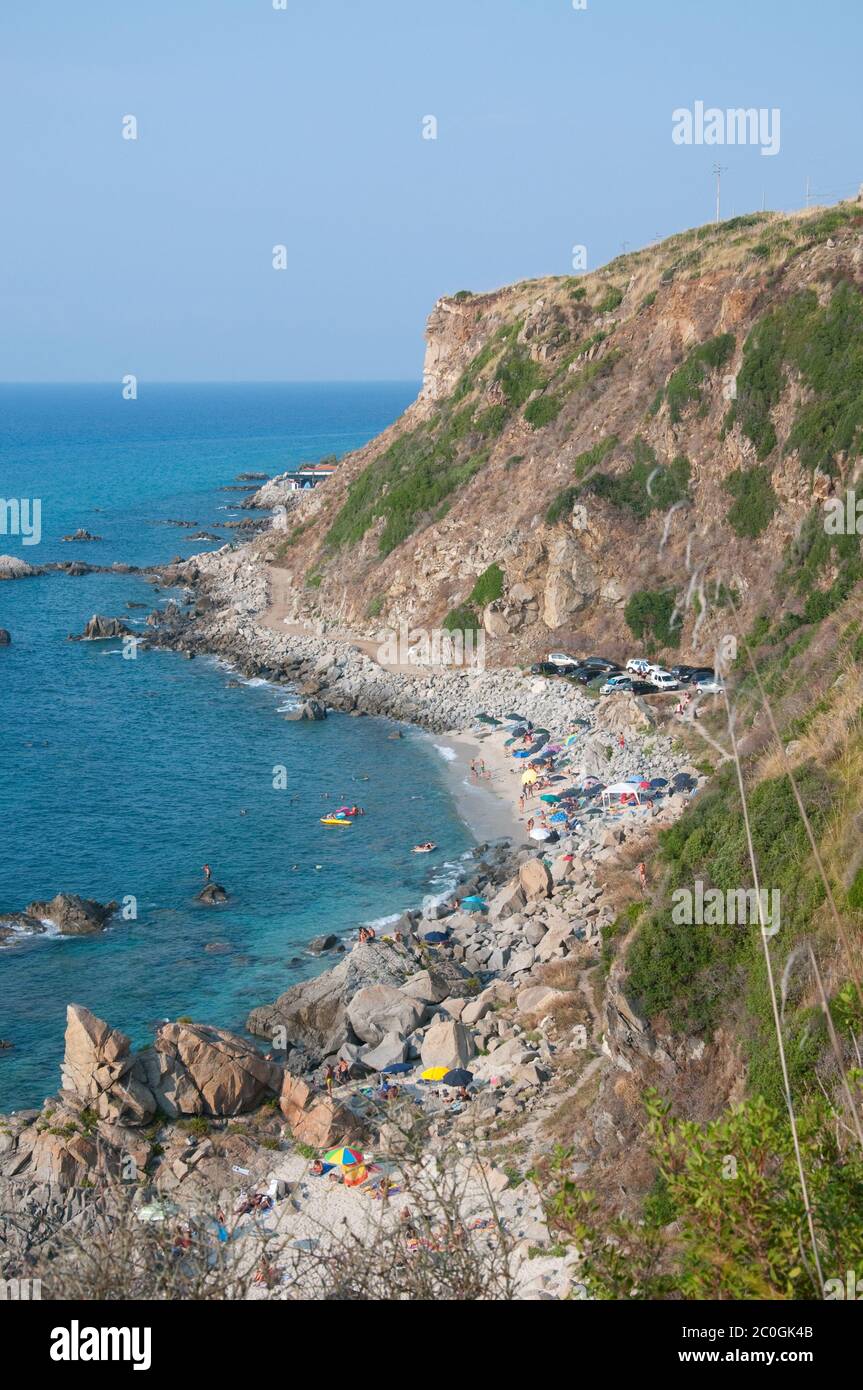 Zambrone, una piccola cittadina vicino al mare in Calabria Foto Stock