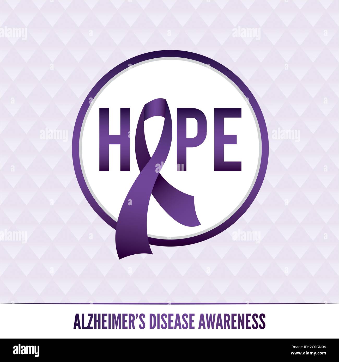 Badge e nastro di consapevolezza della malattia di Alzheimer Foto Stock