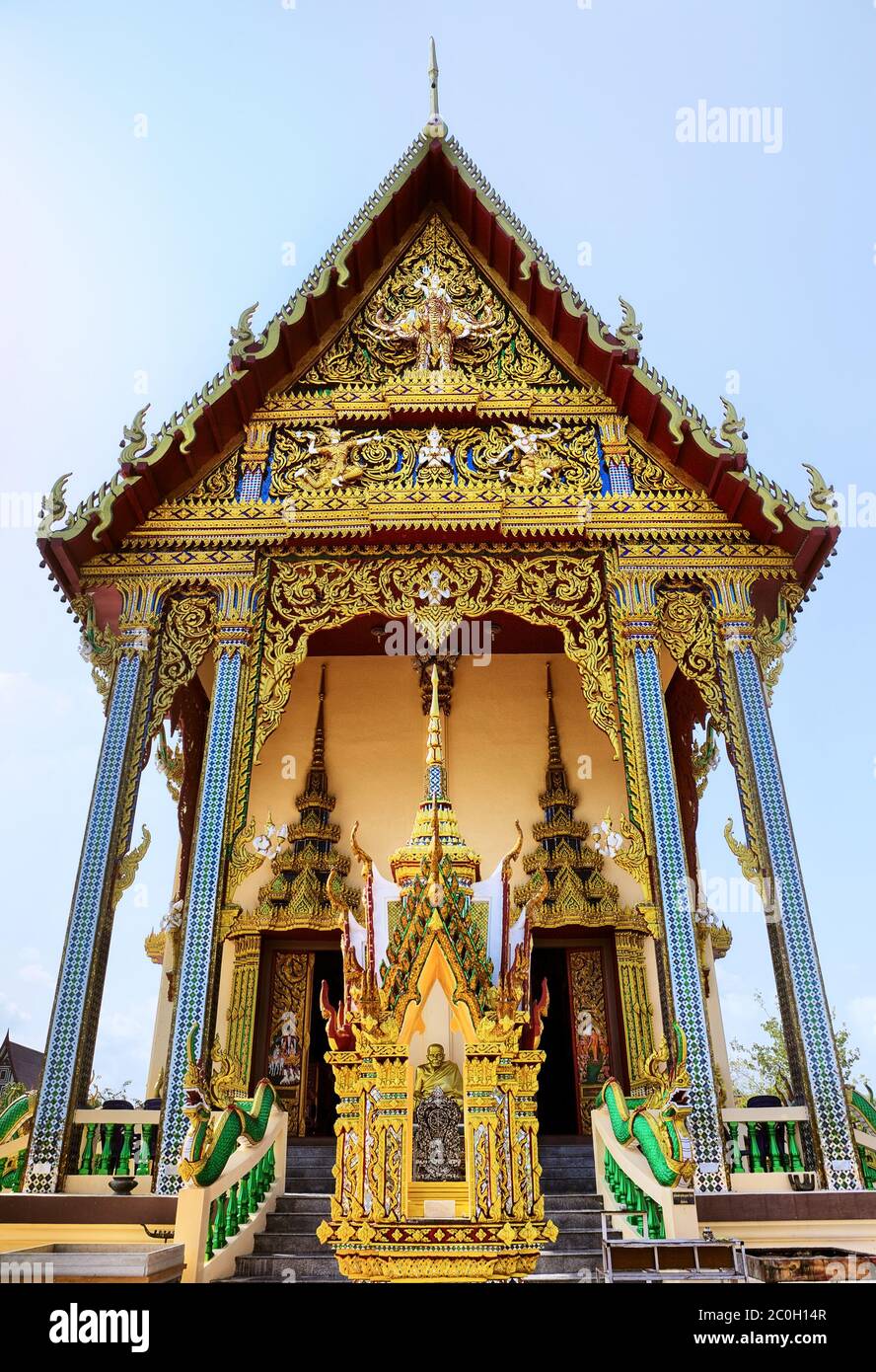 Wat Plai Laem Foto Stock