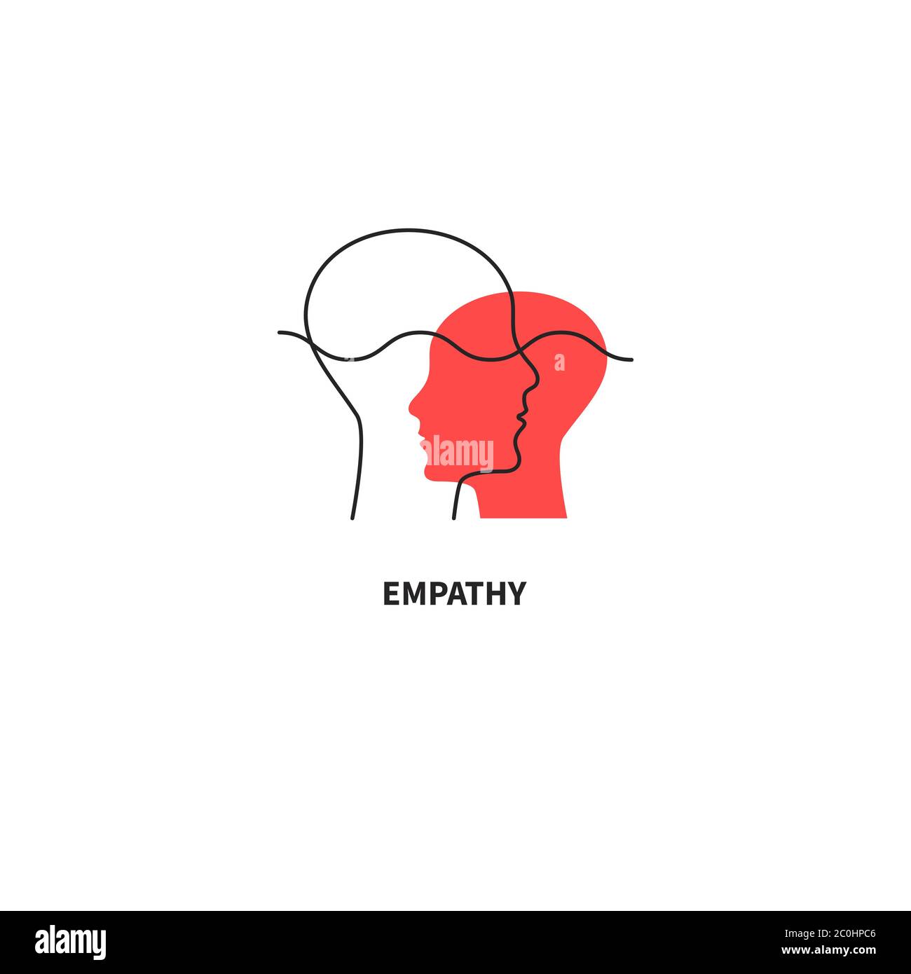 Logo di intelligenza emotiva, icona coaching, insegna insegnante, simbolo coach. Due profili astratti. Icona di psicoterapia, consulenza. Illustrazione vettoriale Illustrazione Vettoriale